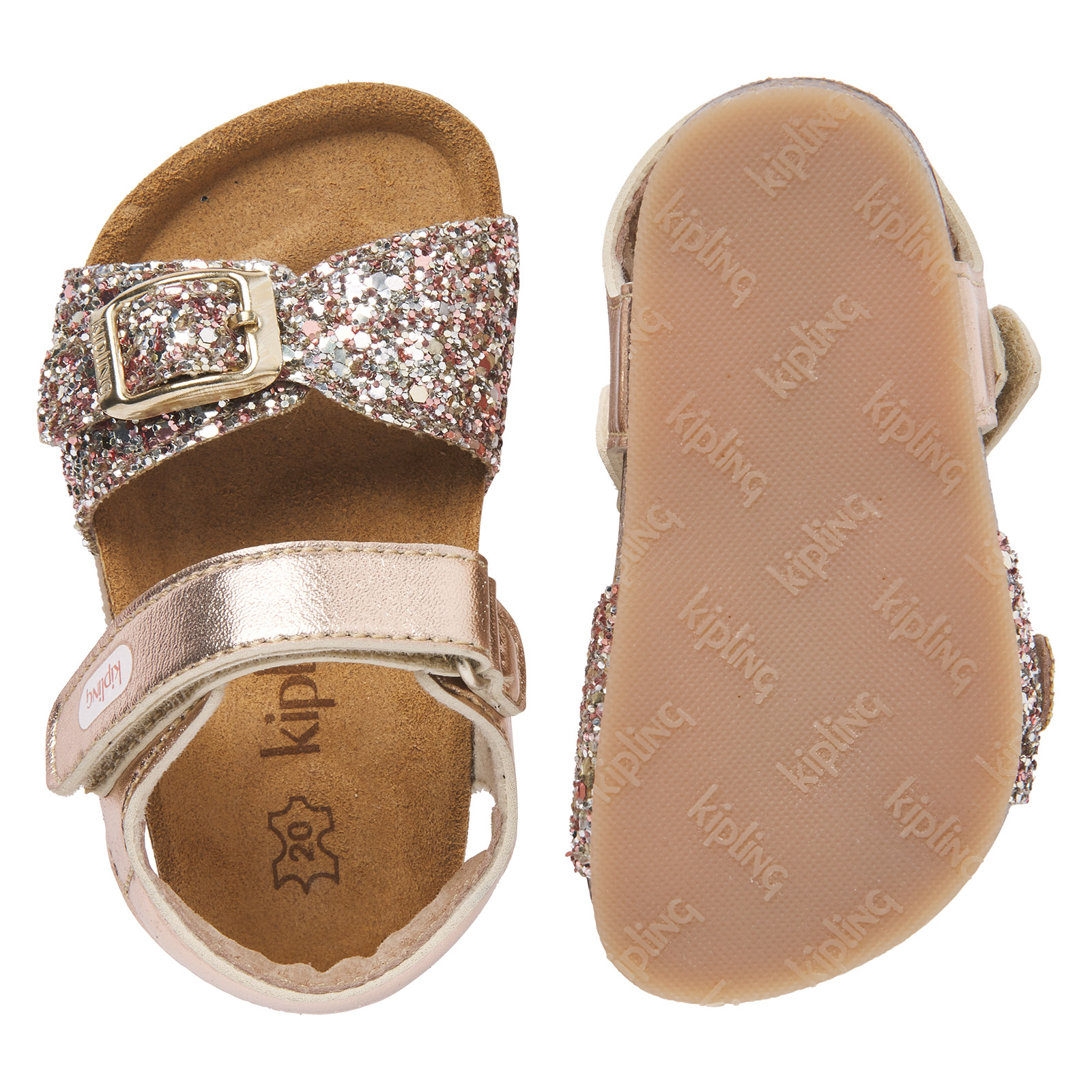 mezelf Achterhouden wijsheid Roze sandalen met glitter en velcro/klittenband | Kipling