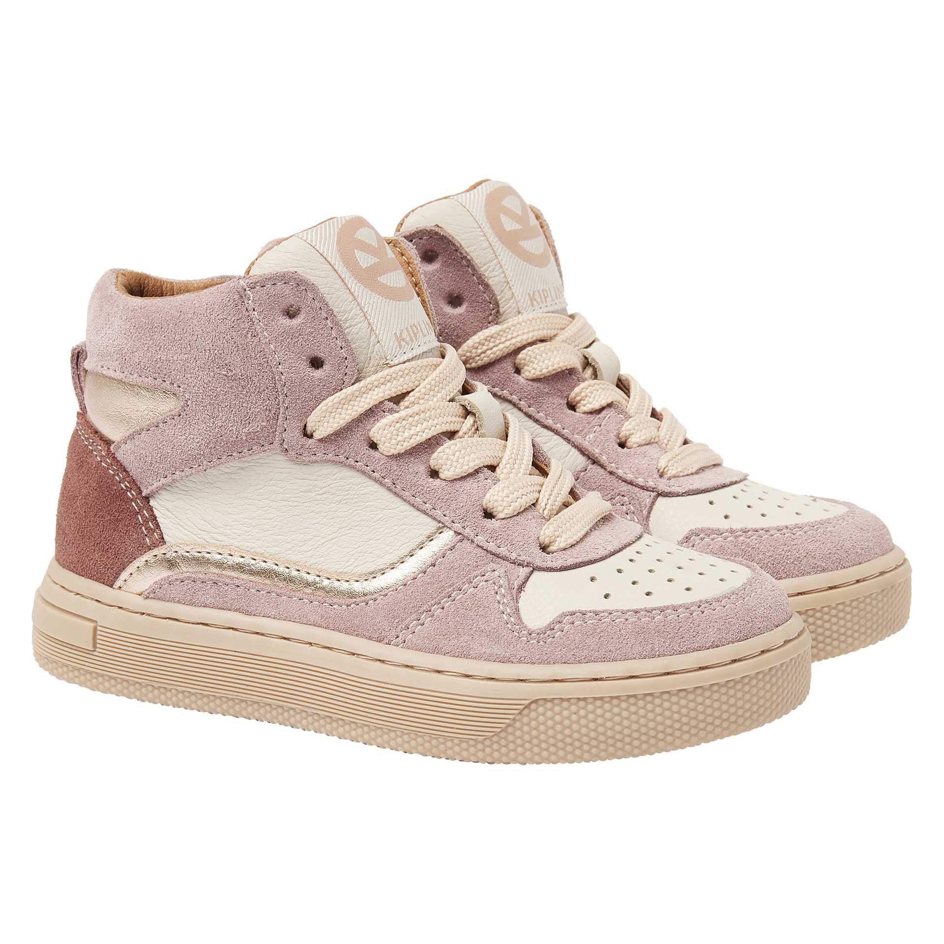 Basket haute rose/écru avec lacets et fermeture éclair   pour filles, Kipling