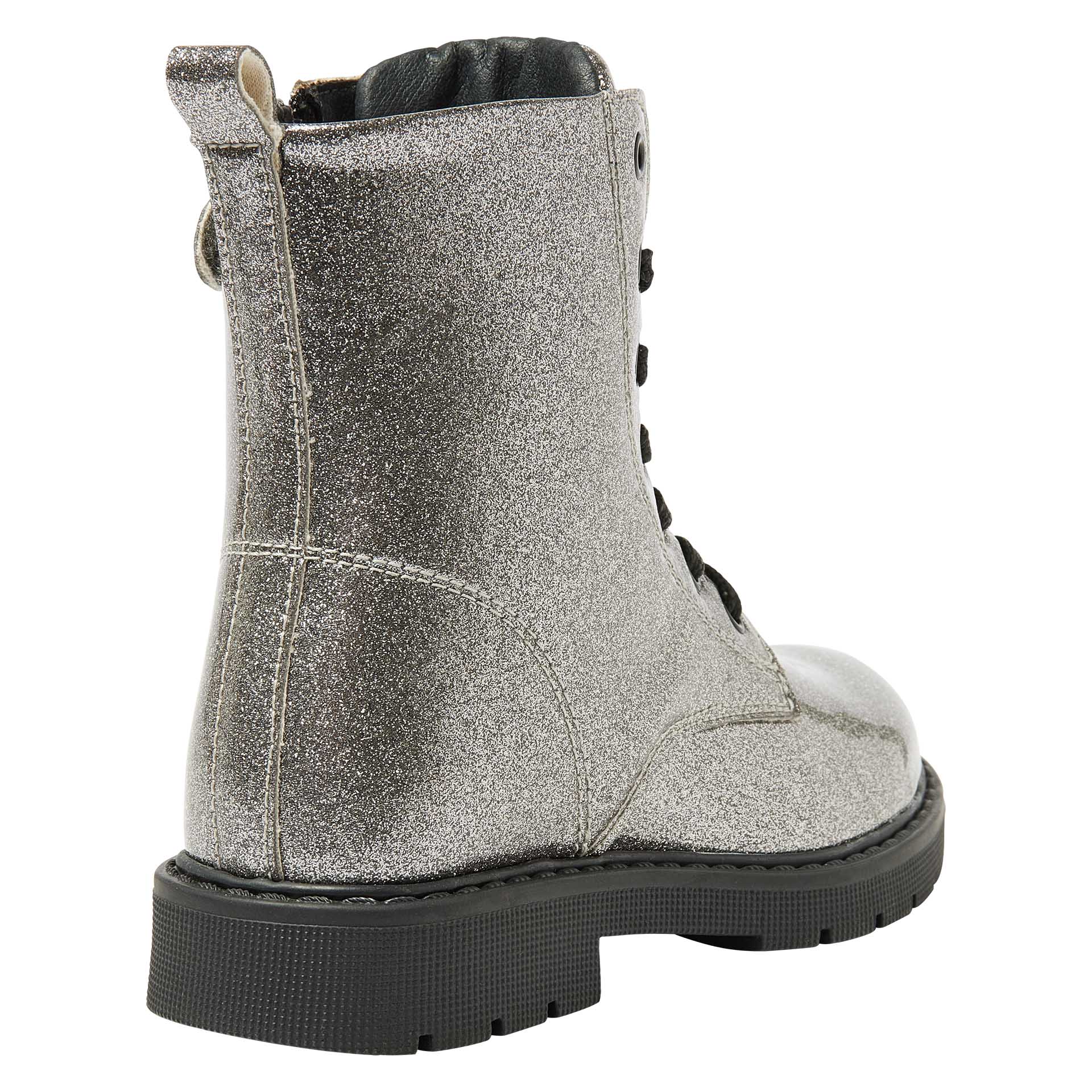 Zilveren glitter veterboot met rits  voor meisjes, Kipling