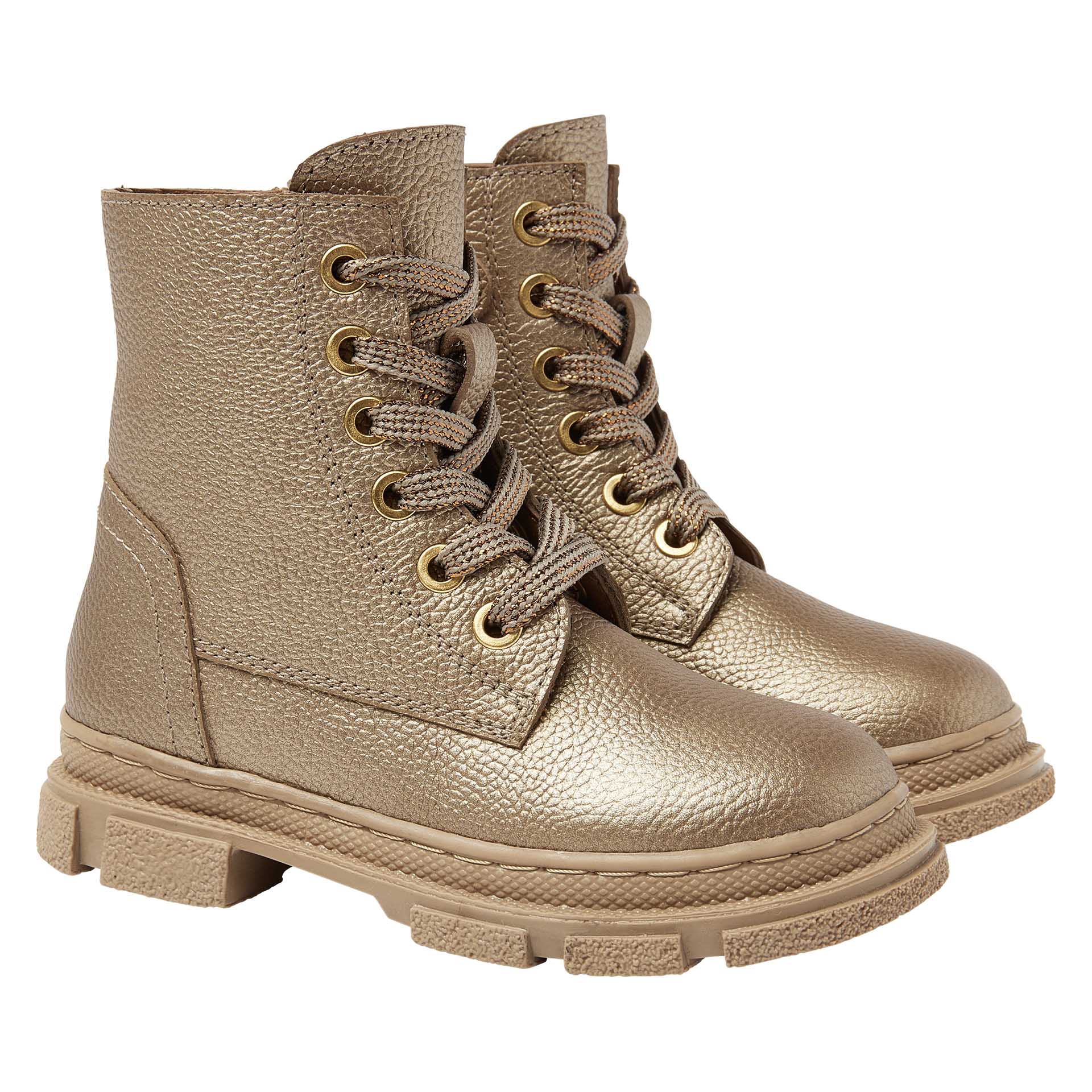 Metallic gouden veterboot met rits  voor meisjes, Kipling