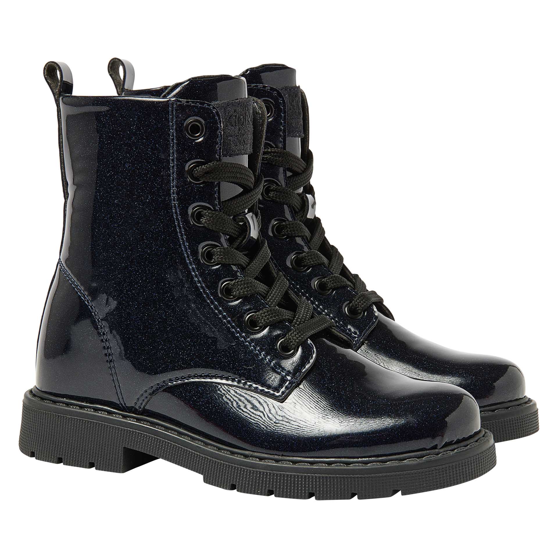 Blauwe glitter veterboot met rits  voor meisjes, Kipling