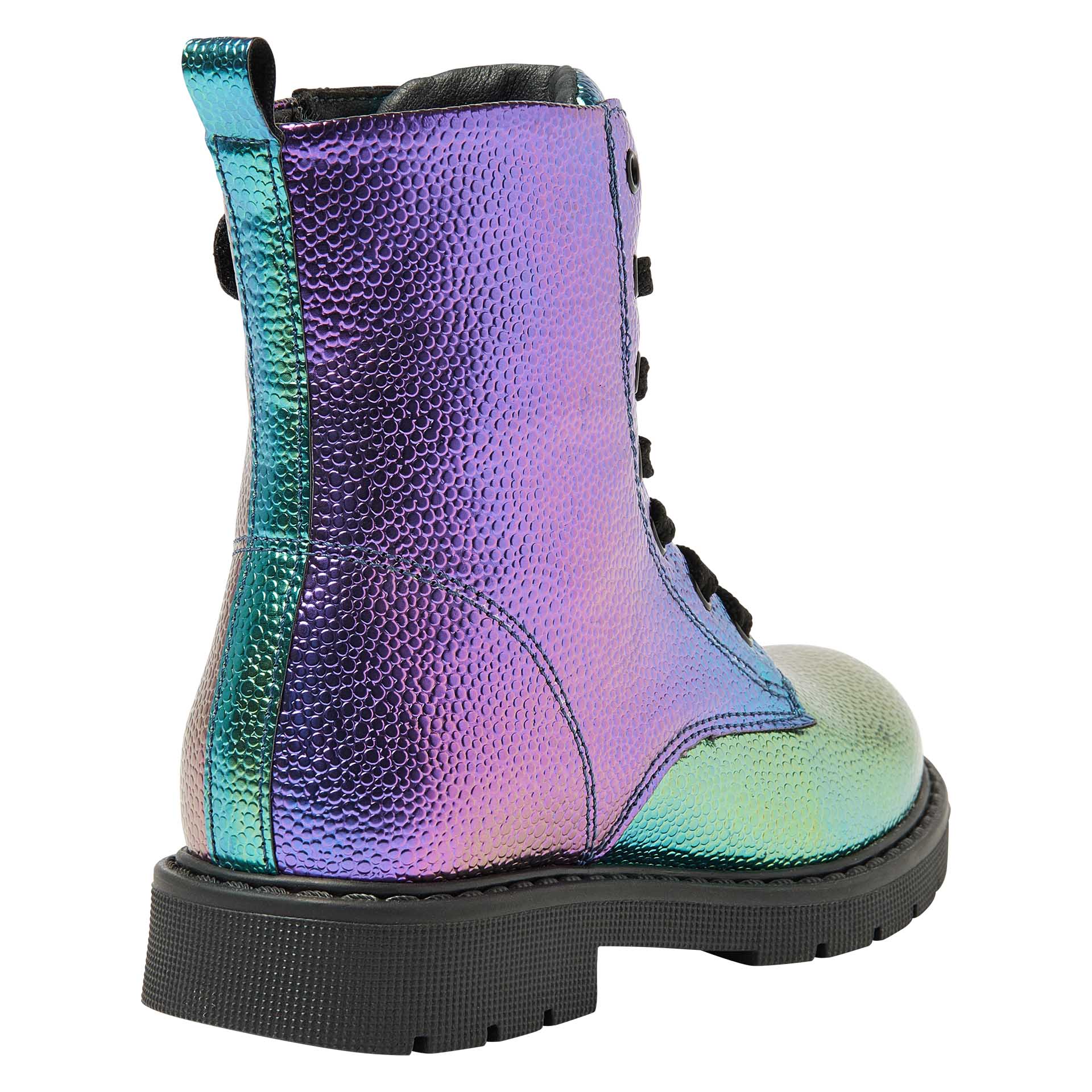 Zacht bronzen veterboot met rits en regenboogeffect  voor meisjes, Kipling