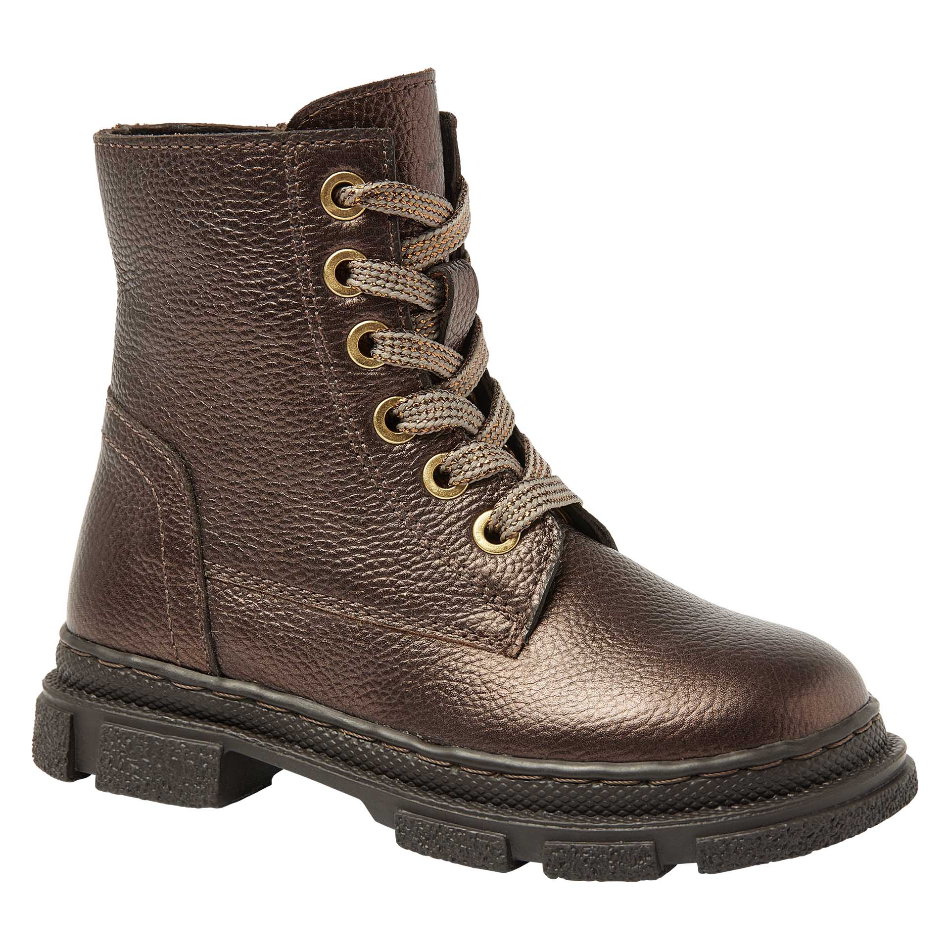 Metallic bruine veterboot met rits  voor meisjes, Kipling