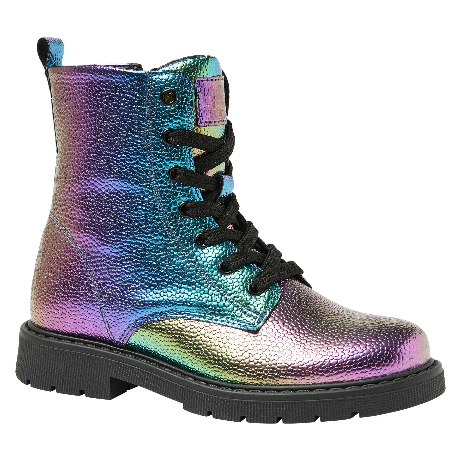 Zacht bronzen veterboot met rits en regenboogeffect  voor meisjes, Kipling