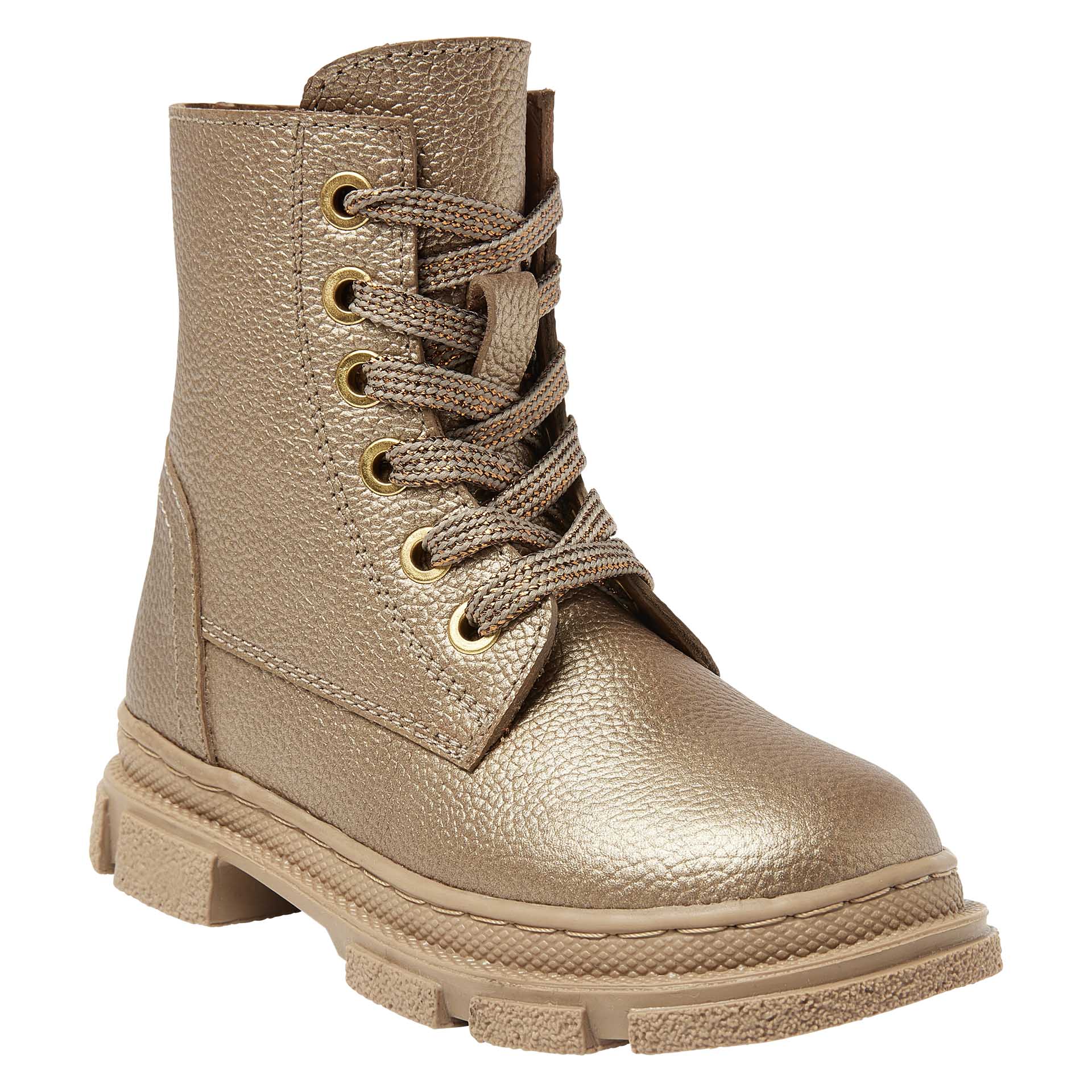 Metallic gouden veterboot met rits  voor meisjes, Kipling