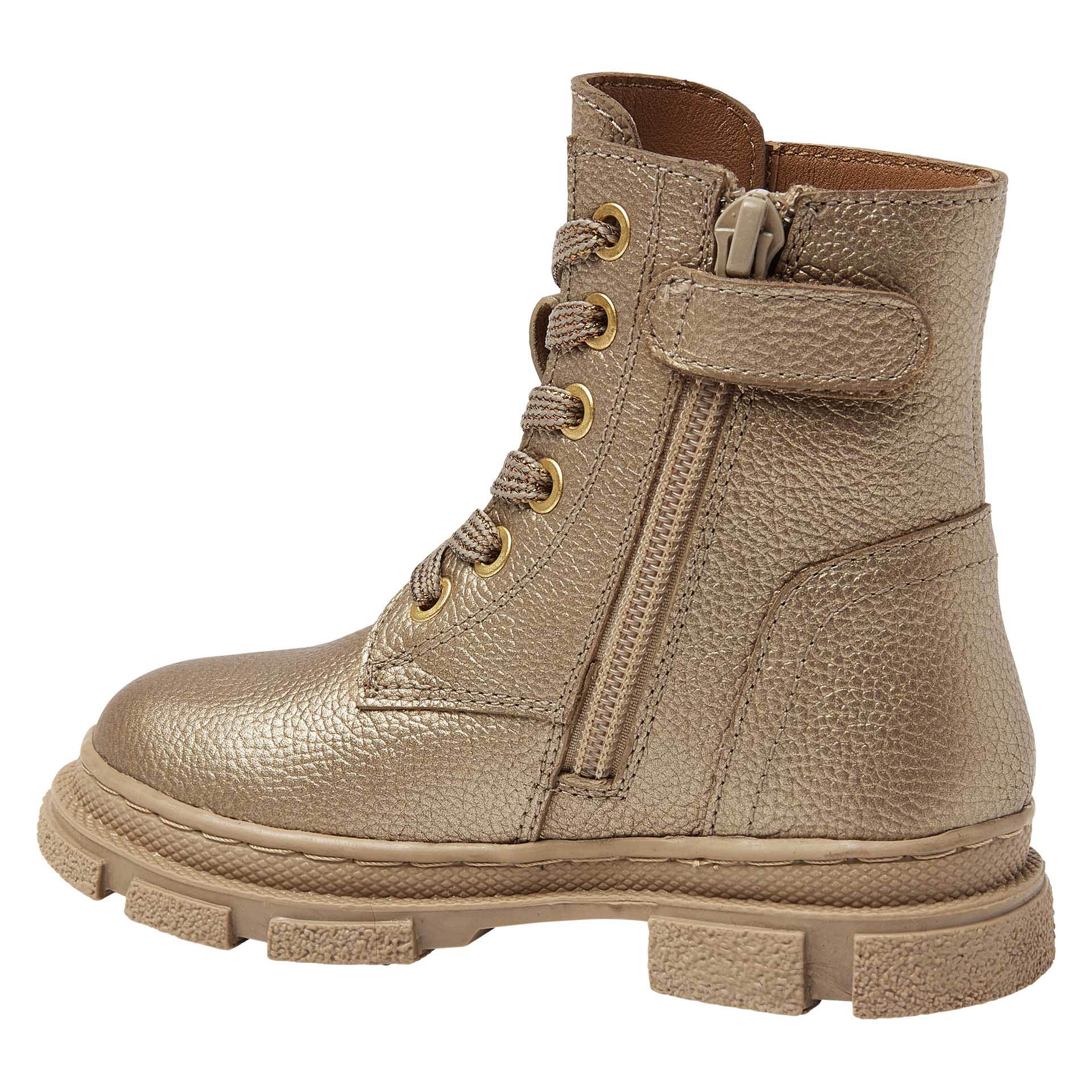 Metallic gouden veterboot met rits  voor meisjes, Kipling