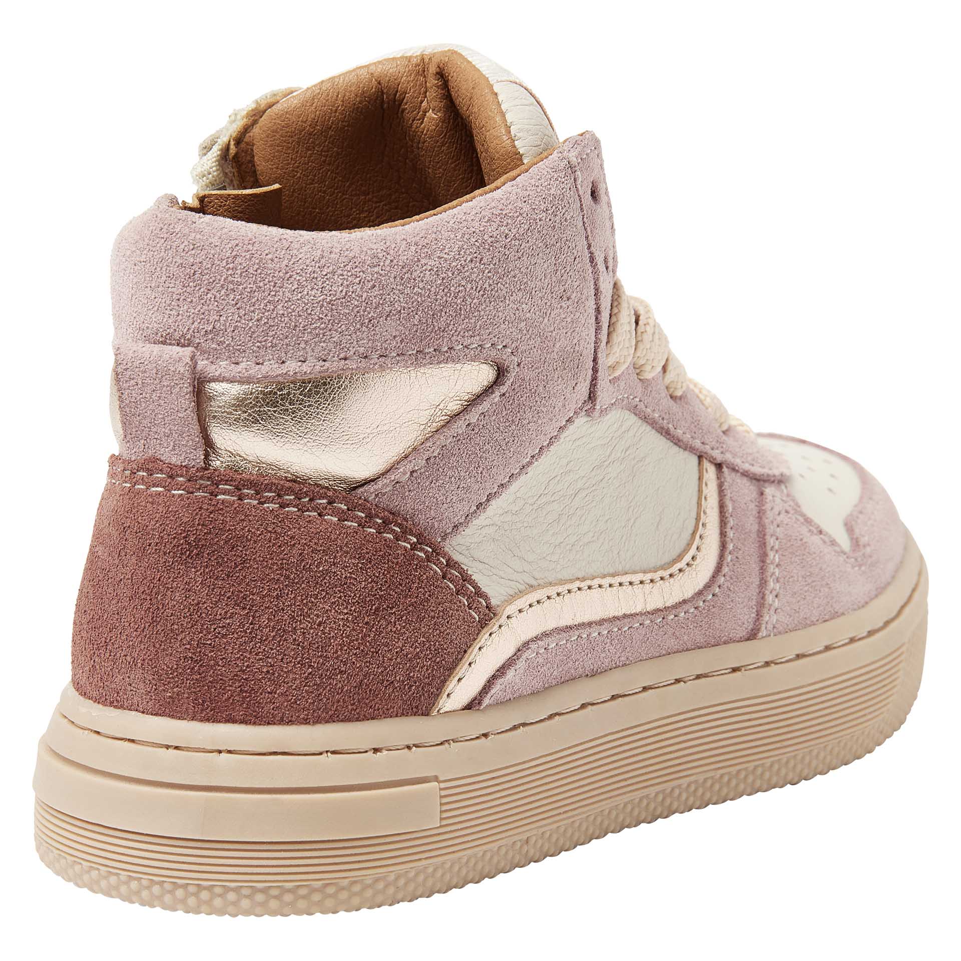 Basket haute rose/écru avec lacets et fermeture éclair   pour filles, Kipling