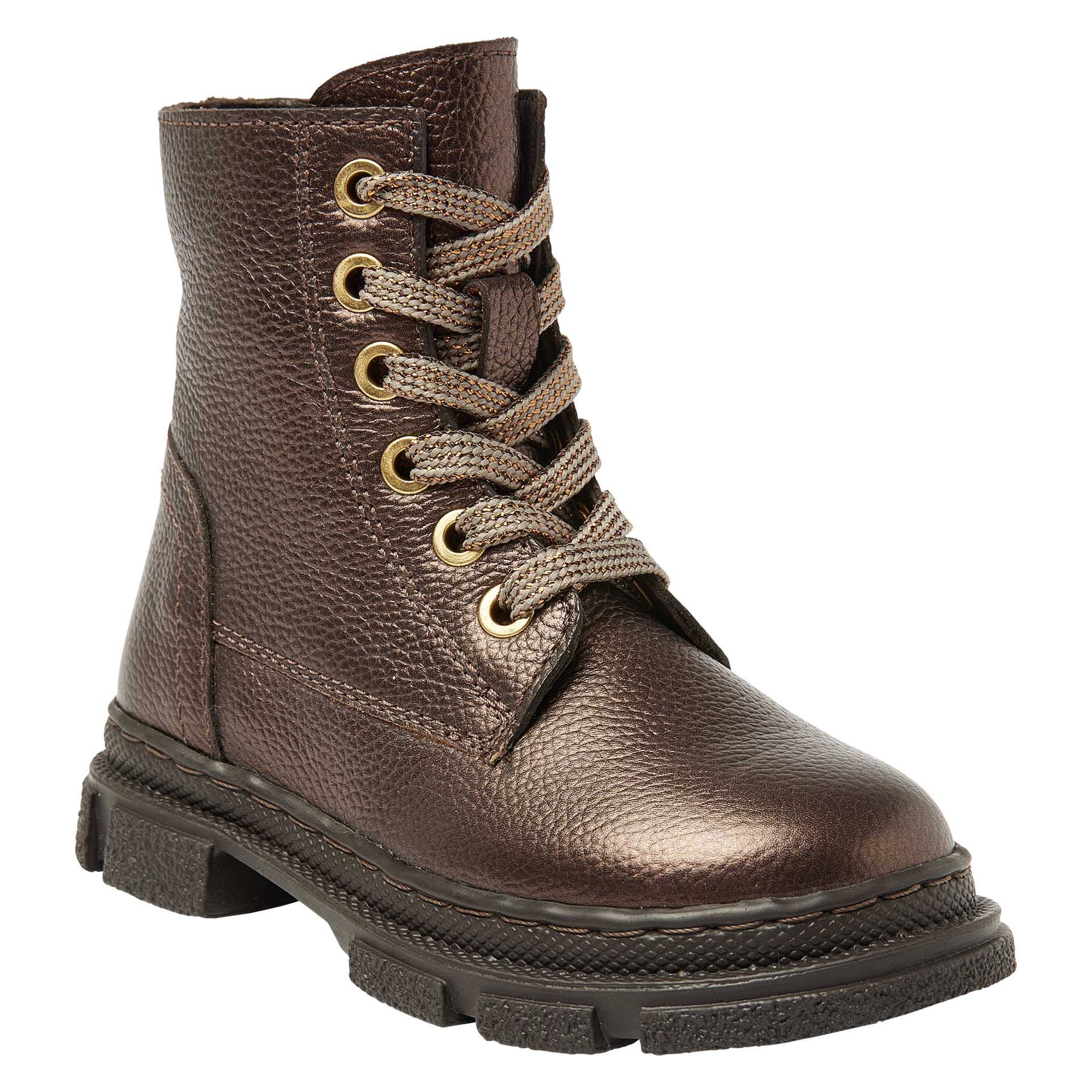 Metallic bruine veterboot met rits  voor meisjes, Kipling